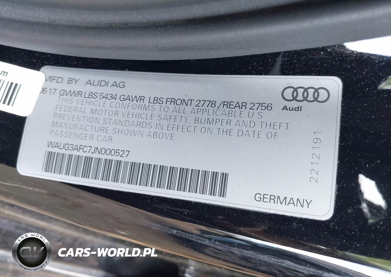 2018 Audi A6 Premium Plus VIN:WAUG3AFC7JN000527 - 9