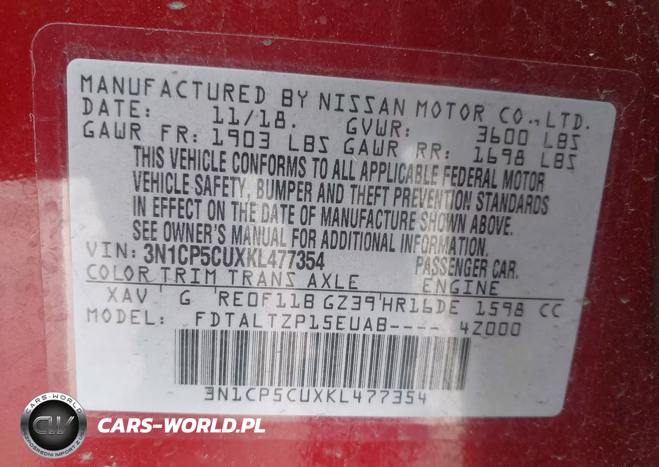 2019 Nissan Kicks Sr VIN:3N1CP5CUXKL477354 - 9