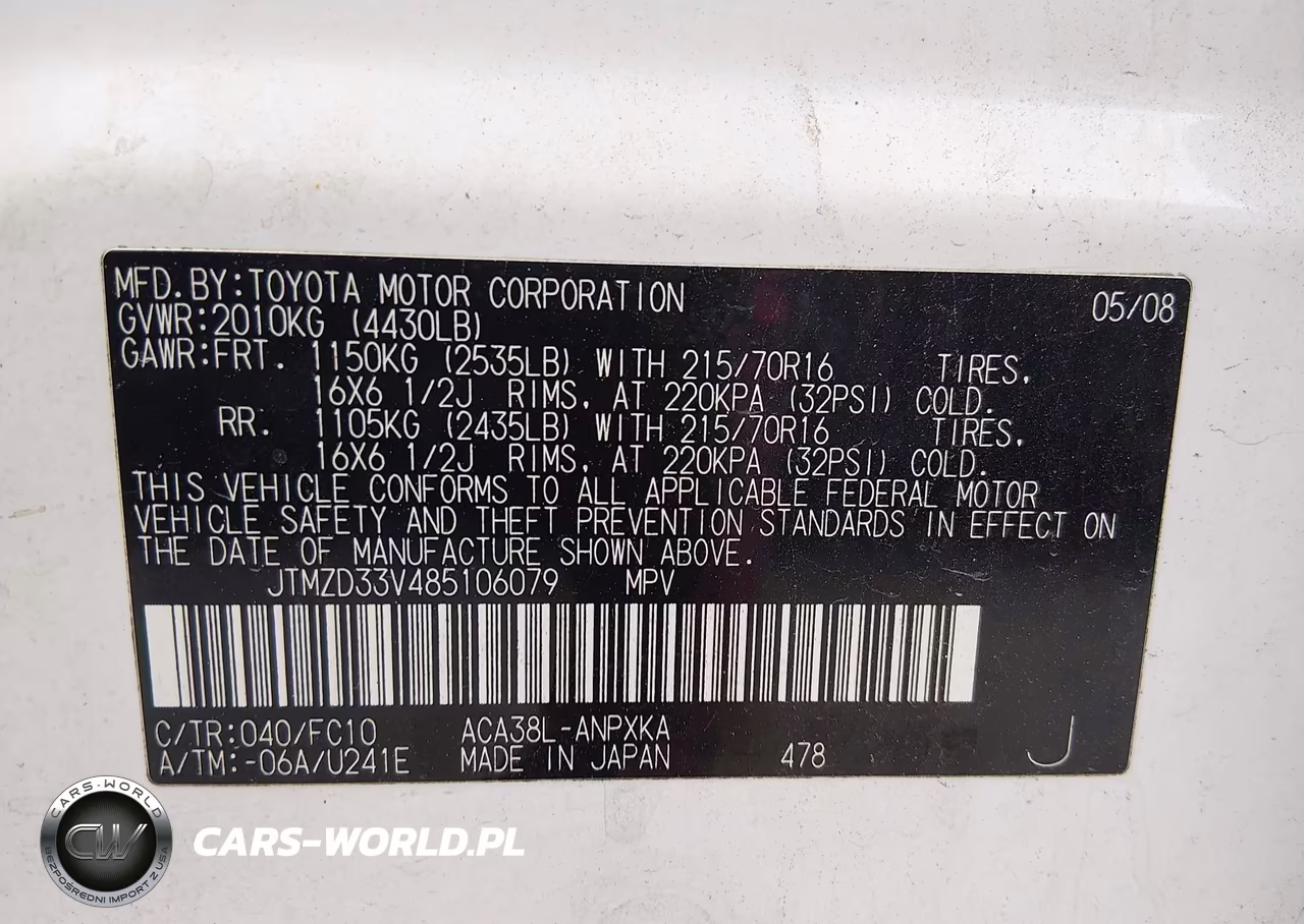 2008 Toyota Rav4 VIN:JTMZD33V485106079 - 9