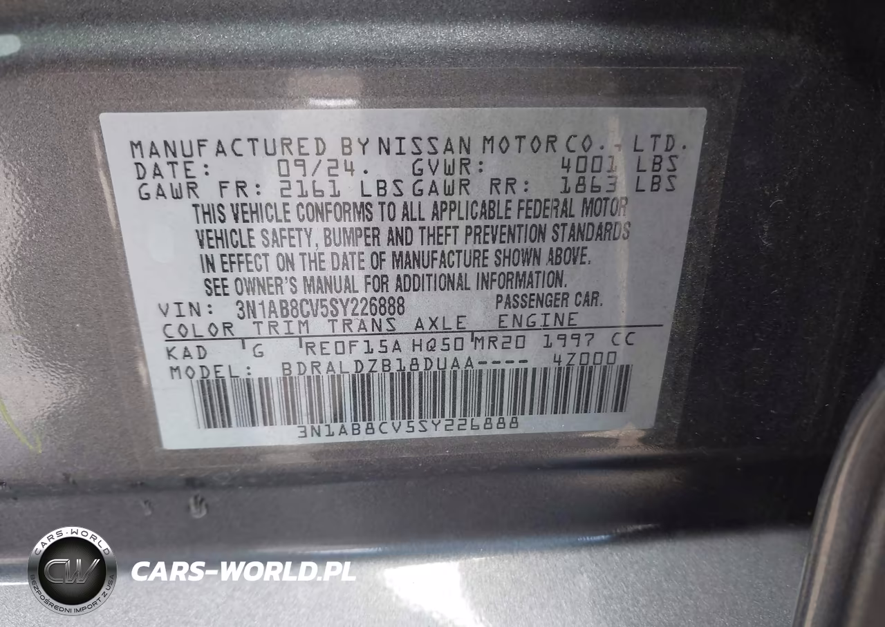 2025 Nissan Sentra Sv VIN:3N1AB8CV5SY226888 - 9