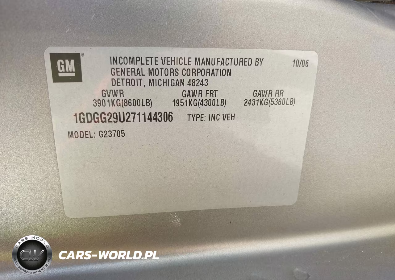2007 GMC Savana Work Van VIN:1GDGG29U271144306 - 9
