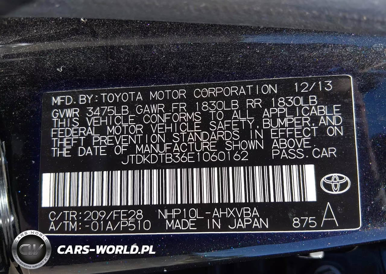 2014 Toyota Prius C One VIN:JTDKDTB36E1060162 - 9