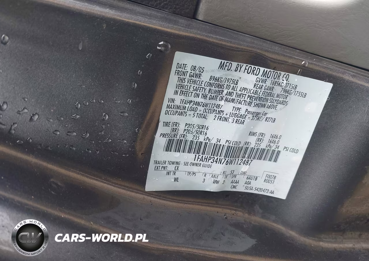 2006 Ford Focus Zx4 VIN:1FAHP34N76W112487 - 9