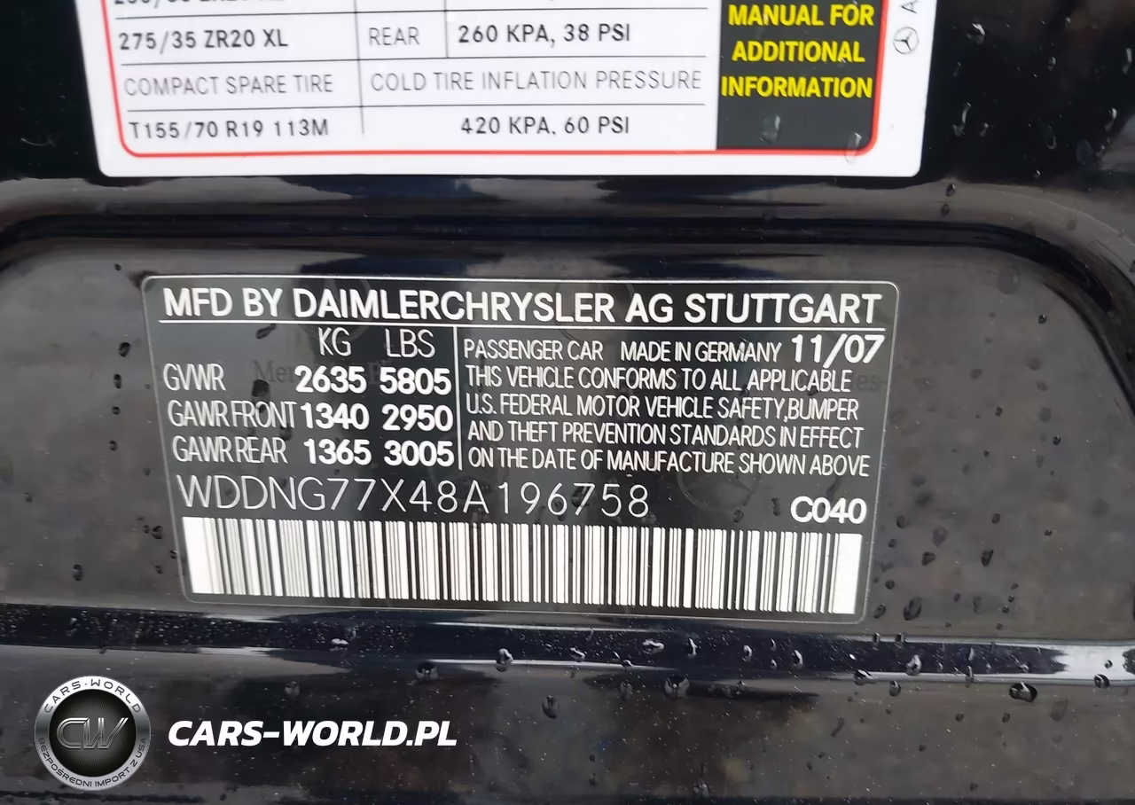 2008 Mercedes-Benz S 63 Amg VIN:WDDNG77X48A196758 - 9