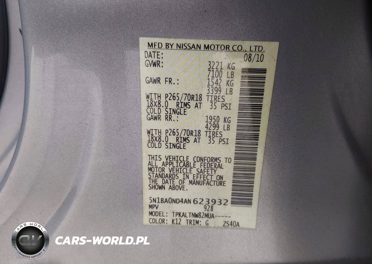 2010 Nissan Armada Se VIN:5N1BA0ND4AN623932 - 9