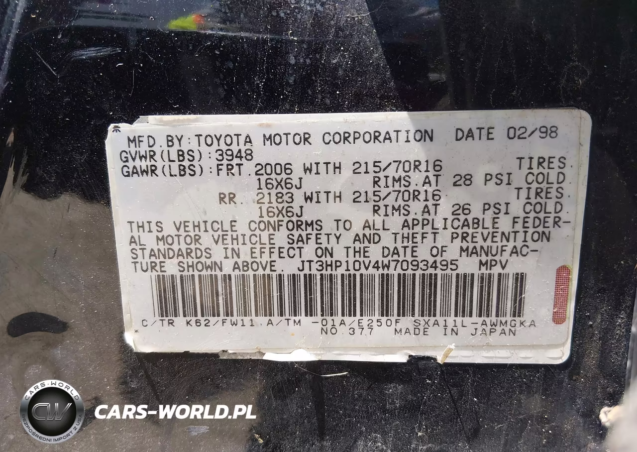 1998 Toyota Rav4 VIN:JT3HP10V4W7093495 - 9