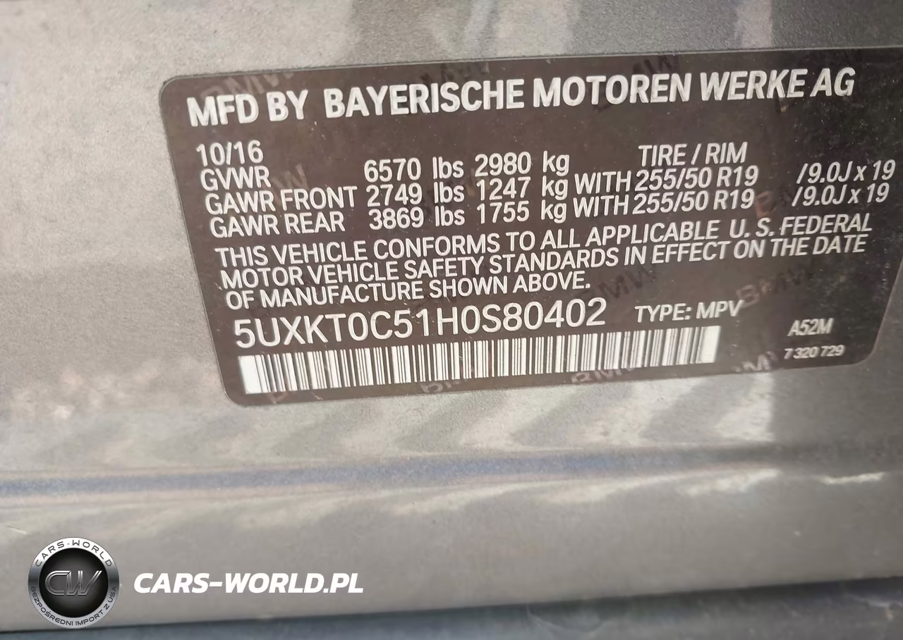 2017 BMW X5 Xdr40E VIN:5UXKT0C51H0S80402 - 9