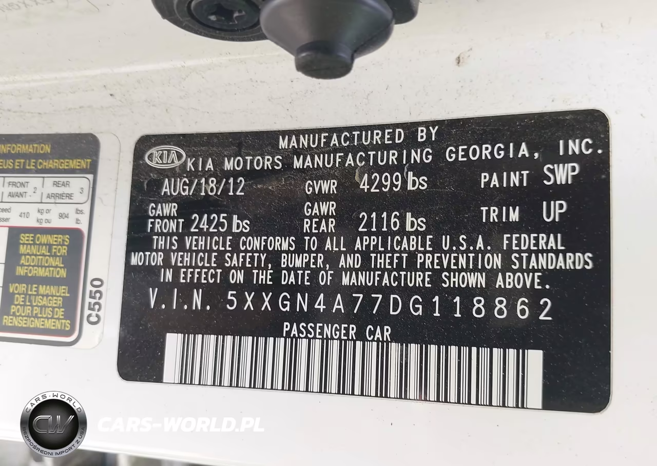 2013 Kia Optima Ex VIN:5XXGN4A77DG118862 - 9