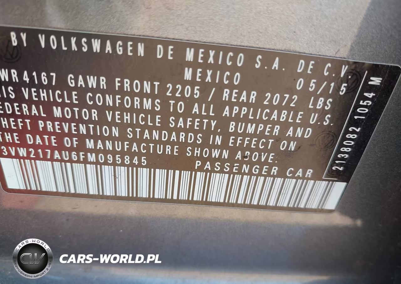 2015 Volkswagen Golf Tsi S 4-Door VIN:3VW217AU6FM095845 - 9