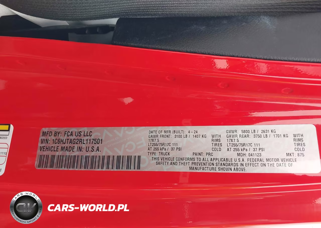 2024 Jeep Gladiator Willys VIN:1C6HJTAG2RL117501 - 9