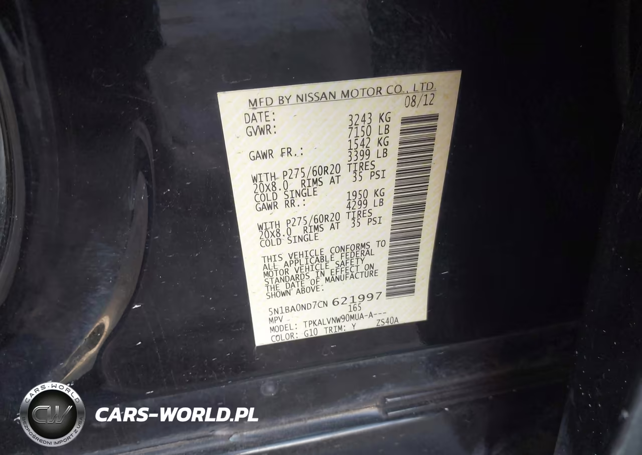 2012 Nissan Armada Sl VIN:5N1BA0ND7CN621997 - 9