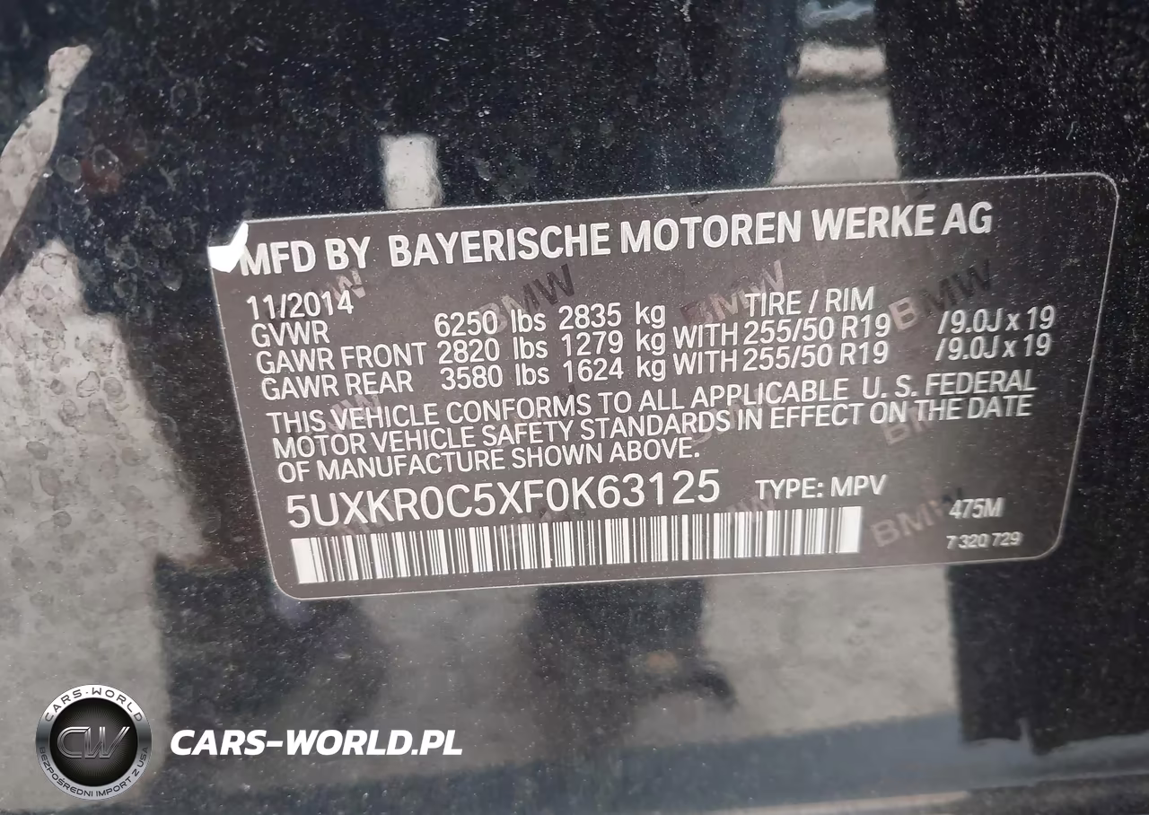 2015 BMW X5 xDrive35I VIN:5UXKR0C5XF0K63125 - 9