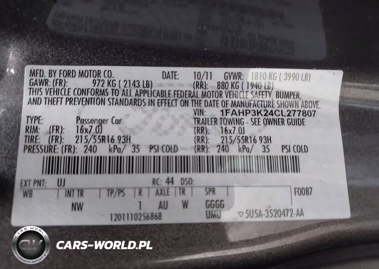 2012 Ford Focus Se VIN:1FAHP3K24CL277807 - 9