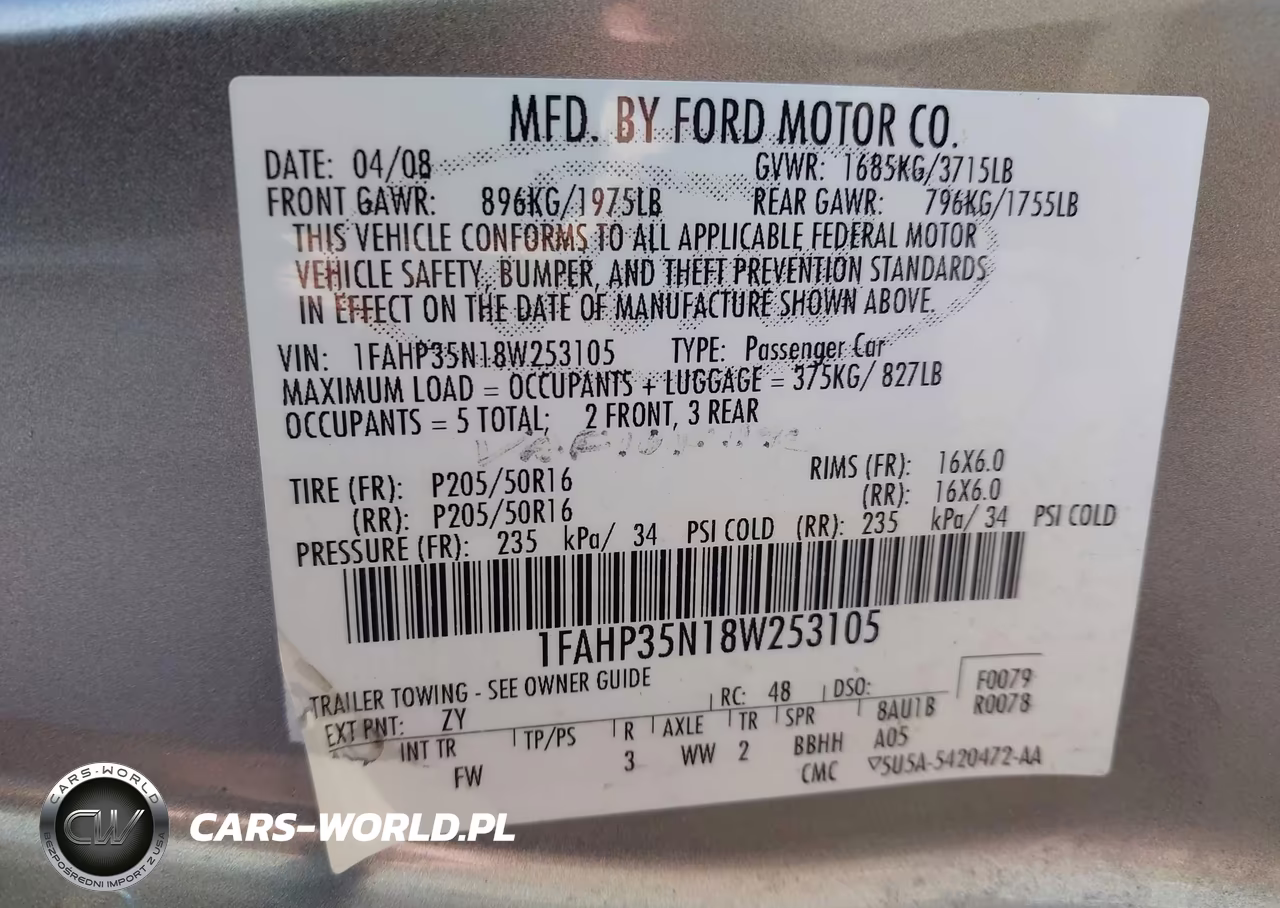 2008 Ford Focus Se-Ses VIN:1FAHP35N18W253105 - 9
