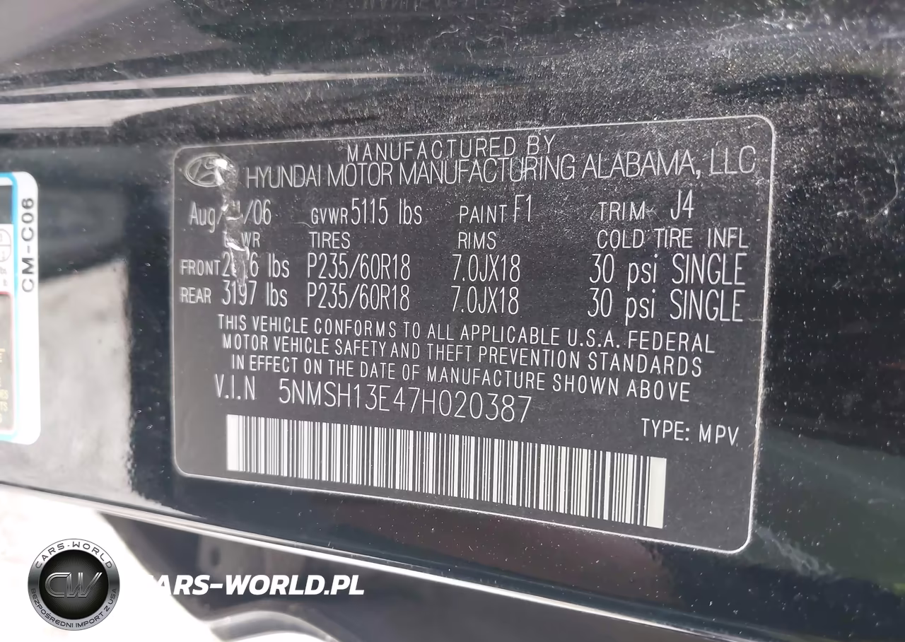 2007 Hyundai Santa Fe Limited-Se VIN:5NMSH13E47H020387 - 9