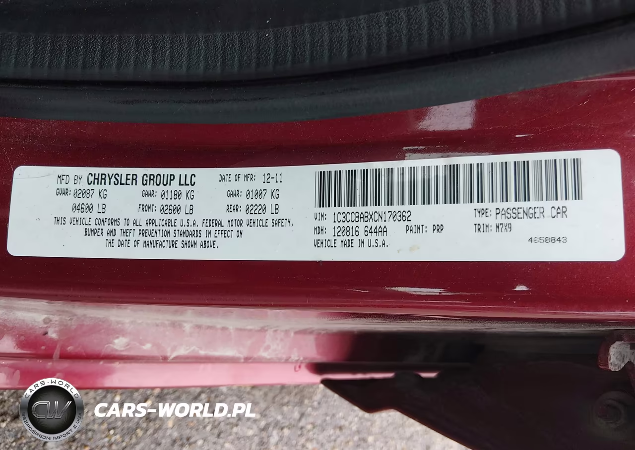 2012 Chrysler 200 Lx VIN:1C3CCBABXCN170362 - 9