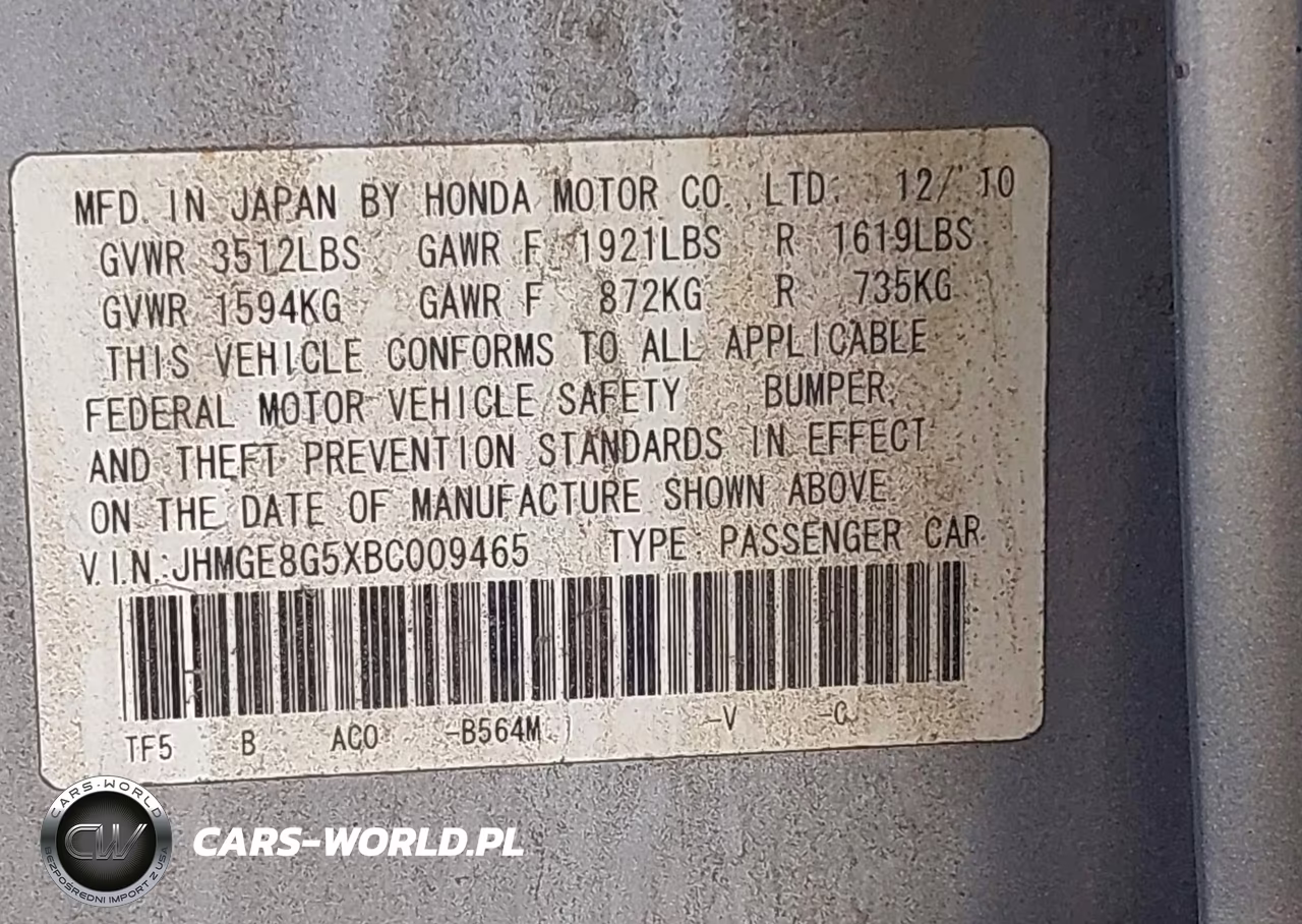 2011 Honda Fit Sport VIN:JHMGE8G5XBC009465 - 9