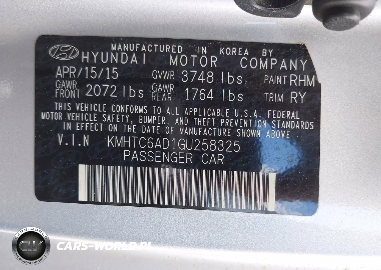 2016 Hyundai Veloster VIN:KMHTC6AD1GU258325 - 9