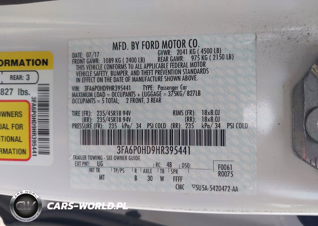 2017 Ford Fusion Se VIN:3FA6P0HD9HR395441 - 9