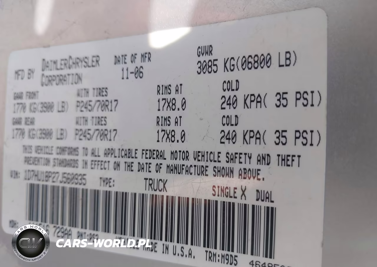2007 Dodge Ram 1500 Slt VIN:1D7HU18P27J560935 - 9