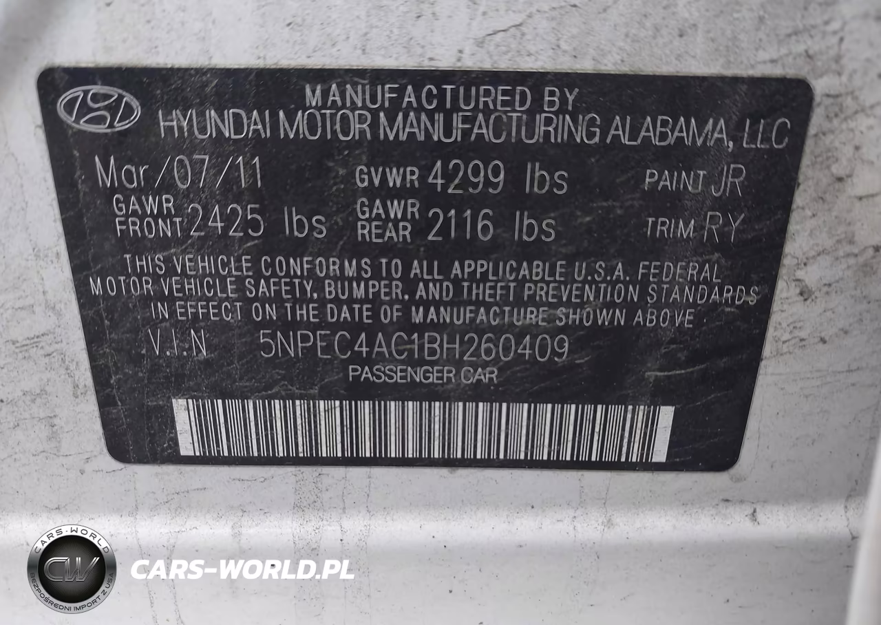 2011 Hyundai Sonata Limited VIN:5NPEC4AC1BH260409 - 9