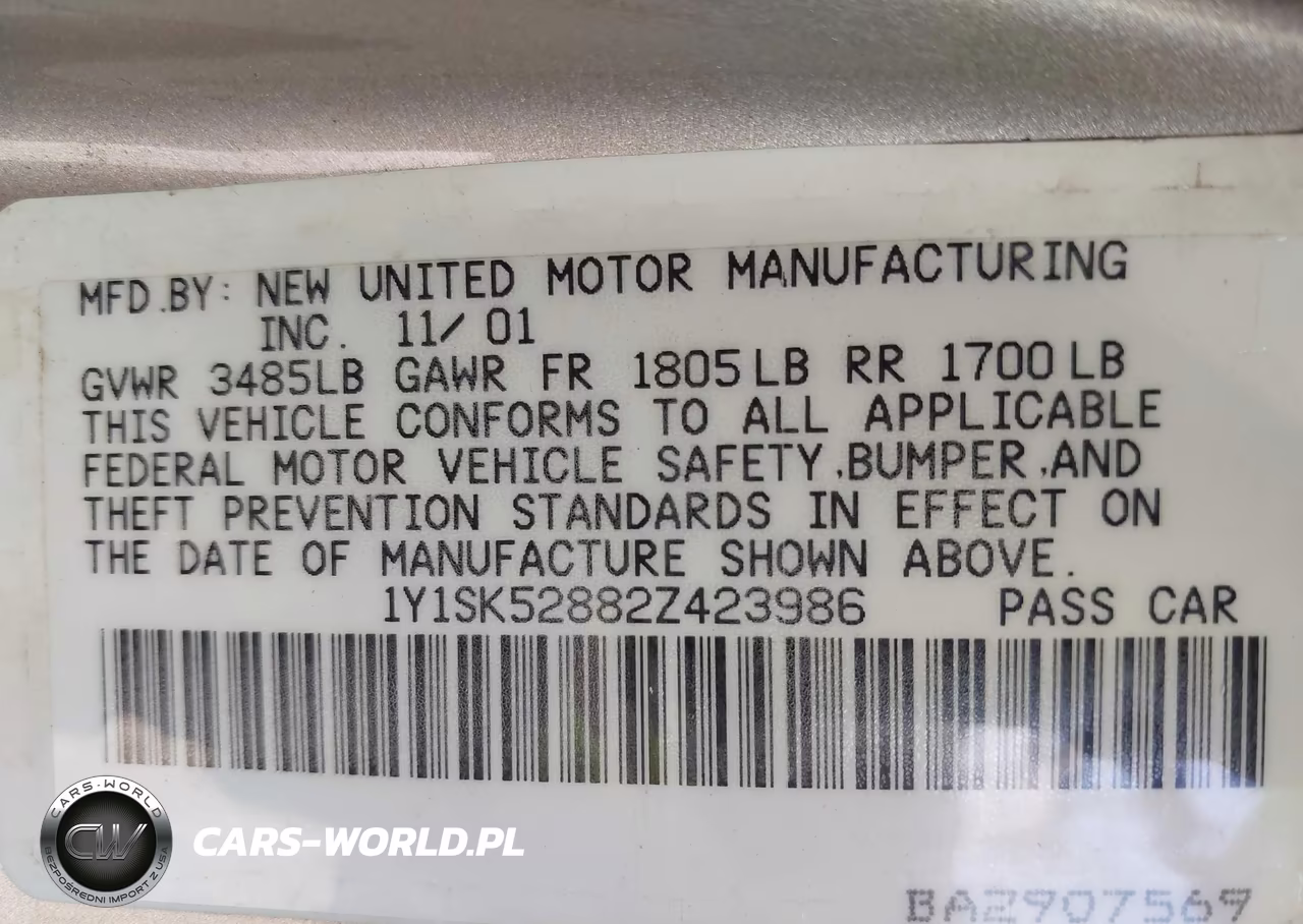 2002 Chevrolet Prizm VIN:1Y1SK52882Z423986 - 9