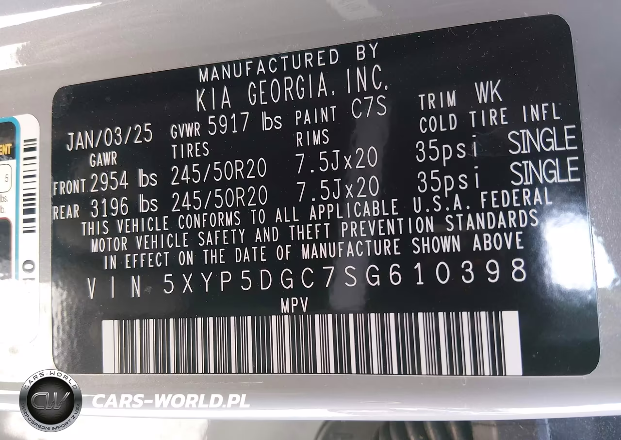 2025 Kia Telluride Sx X-Line VIN:5XYP5DGC7SG610398 - 9