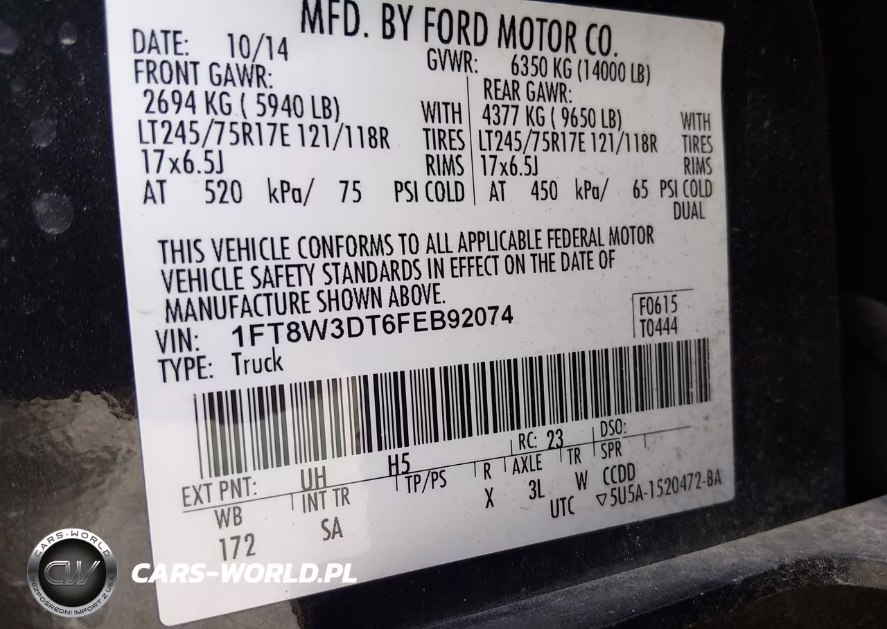 2015 Ford F-350 Lariat VIN:1FT8W3DT6FEB92074 - 9