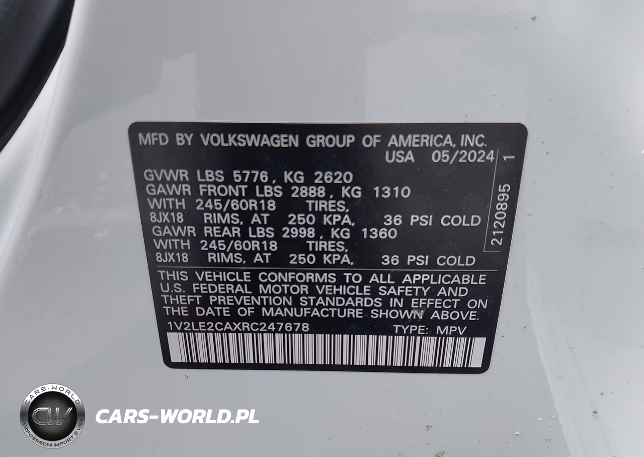 2024 Volkswagen Atlas Cross Sport 2.0T Se VIN:1V2LE2CAXRC247678 - 9