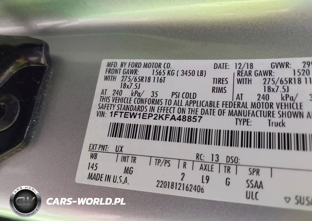 2019 Ford F-150 Xlt VIN:1FTEW1EP2KFA48857 - 9