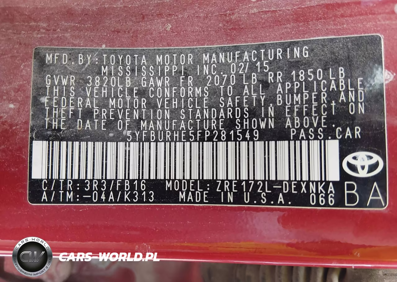 2015 Toyota Corolla Le VIN:5YFBURHE5FP281549 - 9