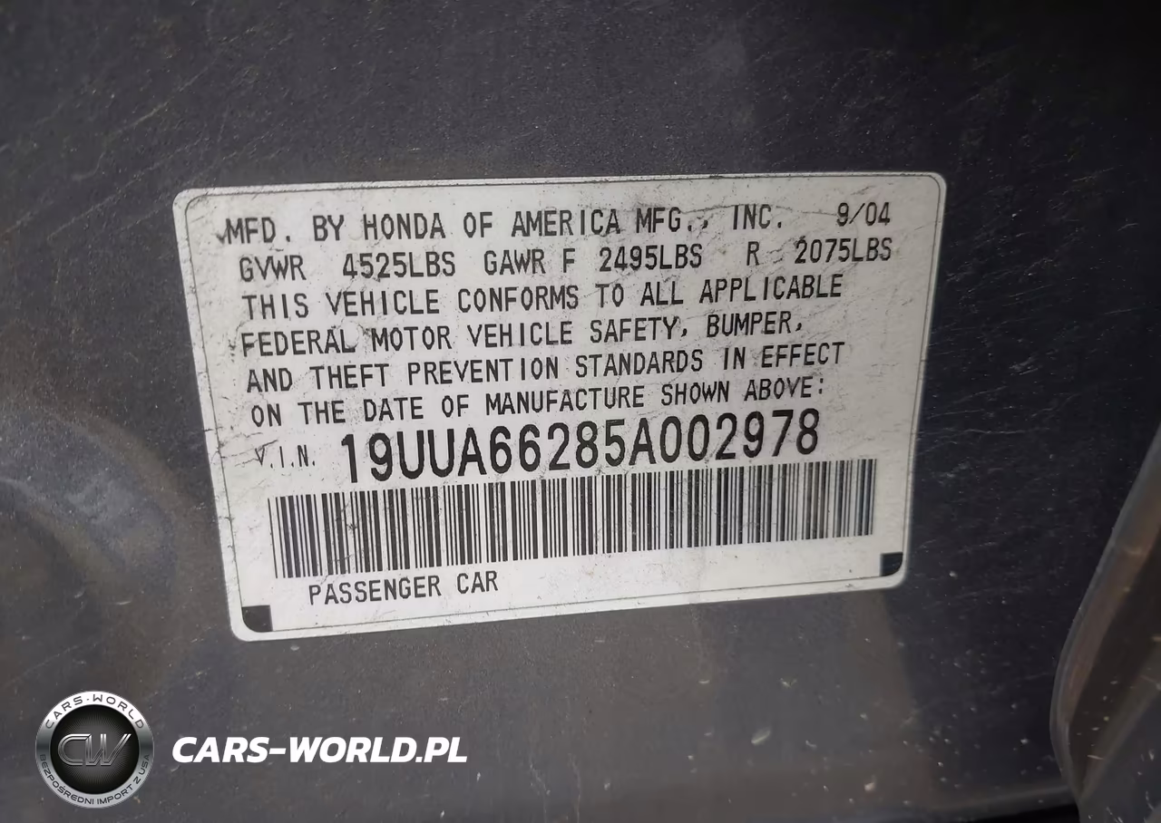 2005 Acura Tl VIN:19UUA66285A002978 - 9