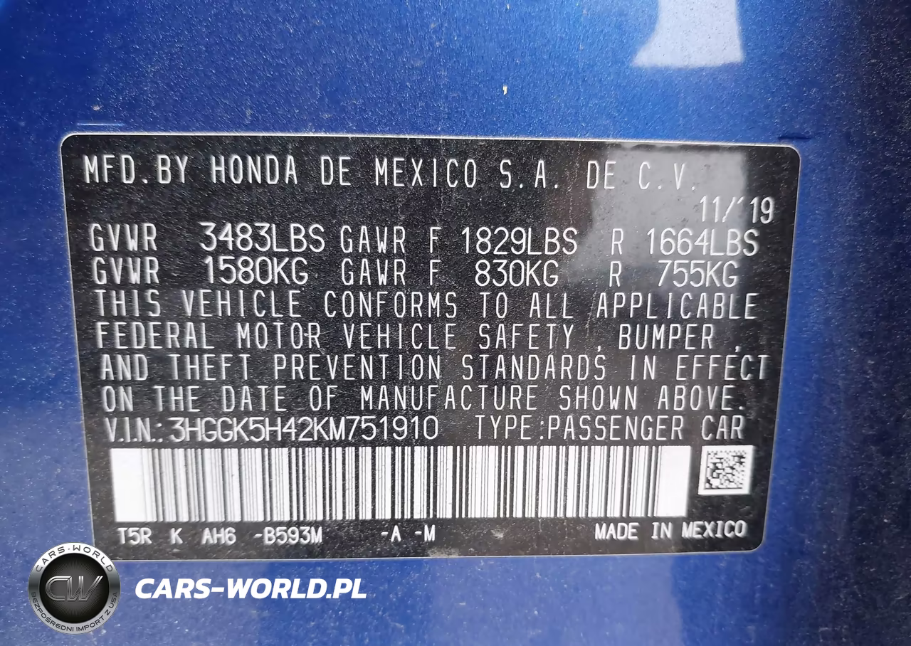 2019 Honda Fit Lx VIN:3HGGK5H42KM751910 - 9