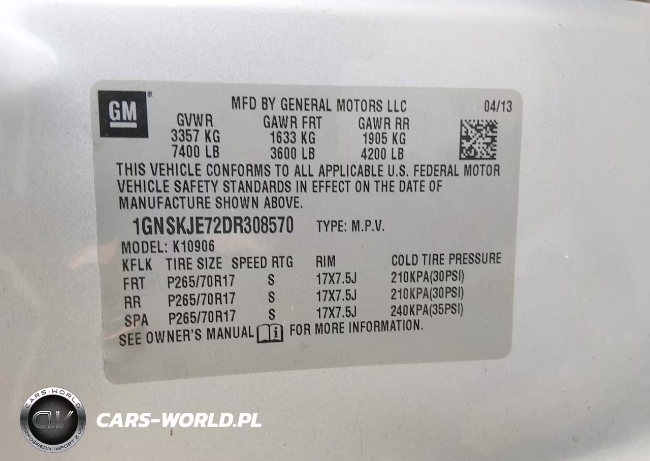 2013 Chevrolet Suburban 1500 Lt VIN:1GNSKJE72DR308570 - 9