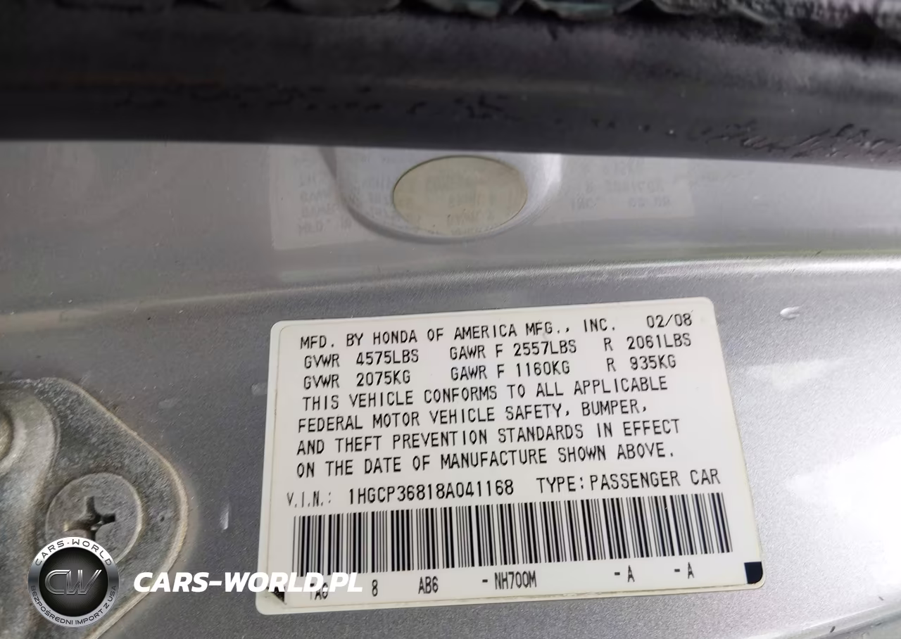 2008 Honda Accord 3.5 Ex-L VIN:1HGCP36818A041168 - 9