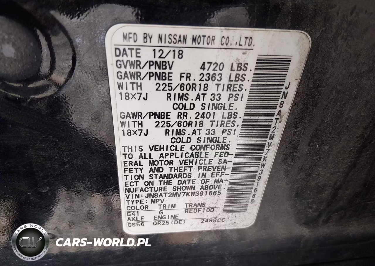2019 Nissan Rogue Sv VIN:JN8AT2MV7KW391665 - 9