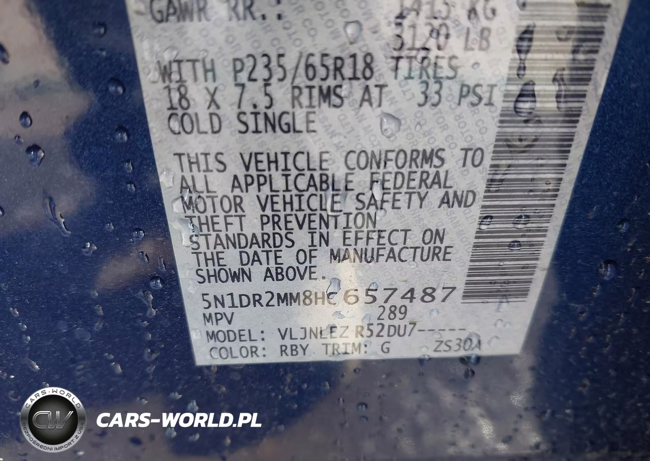 2017 Nissan Pathfinder Sv VIN:5N1DR2MM8HC657487 - 9