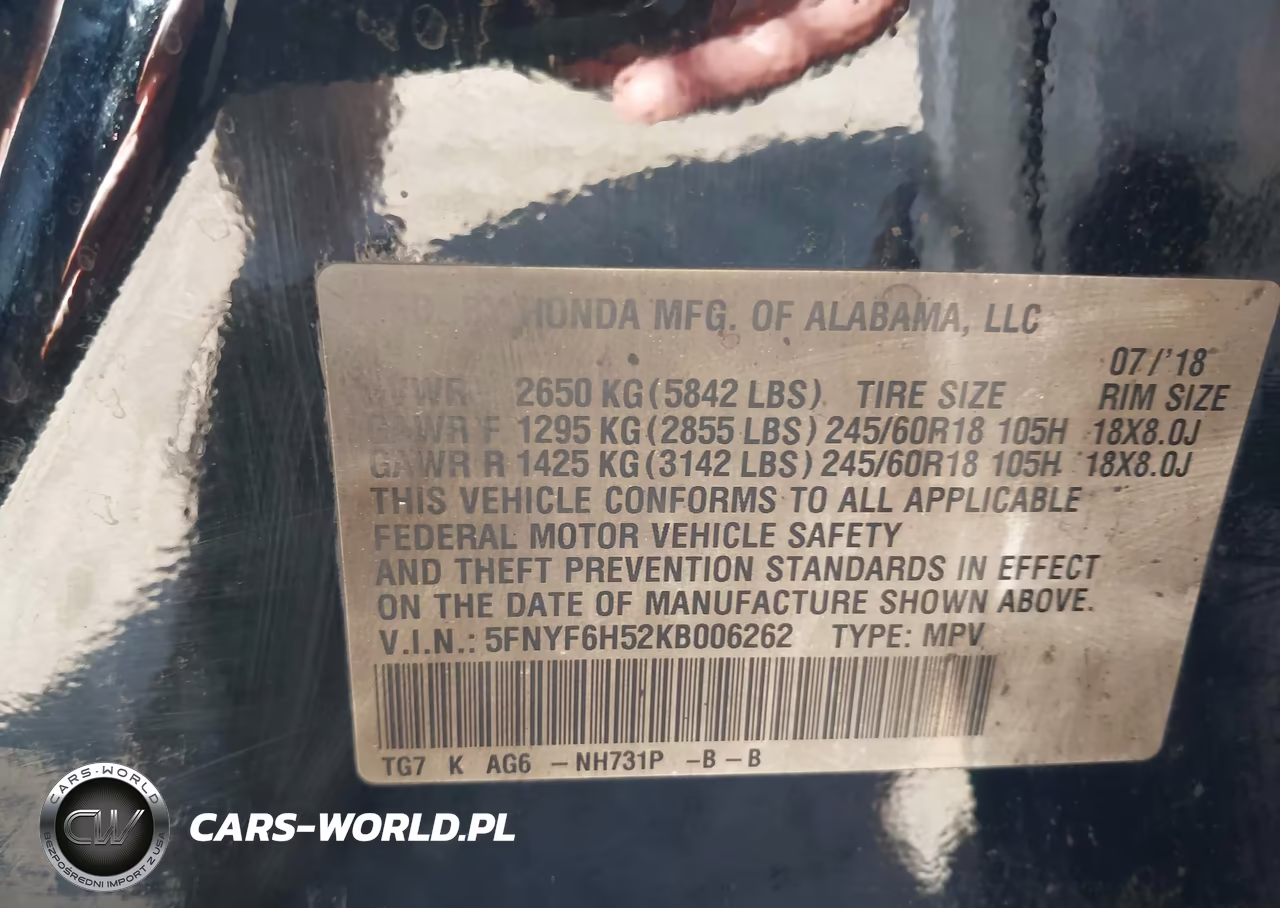 2019 Honda Pilot Ex-L VIN:5FNYF6H52KB006262 - 9