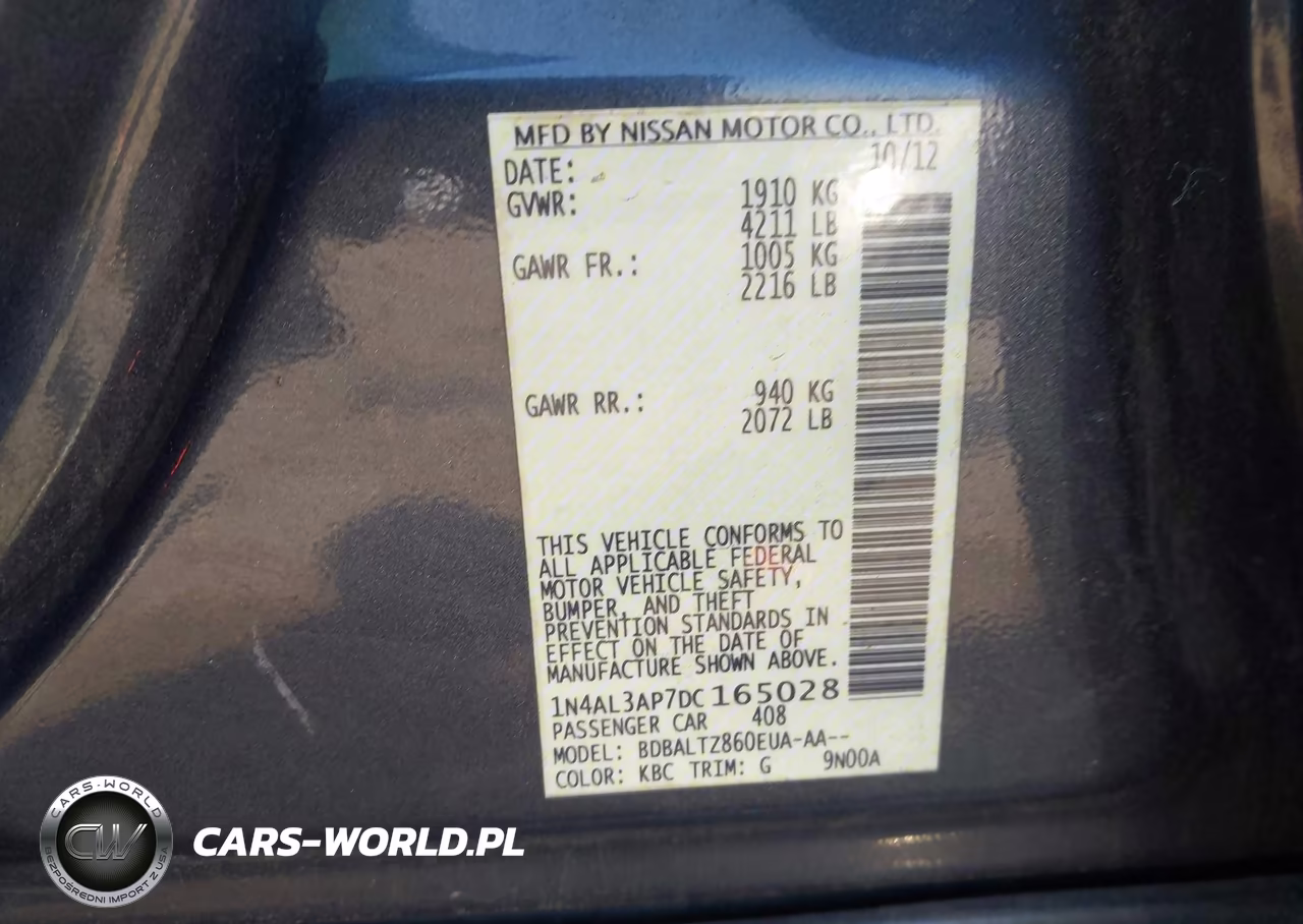 2013 Nissan Altima 2.5 Sv VIN:1N4AL3AP7DC165028 - 9