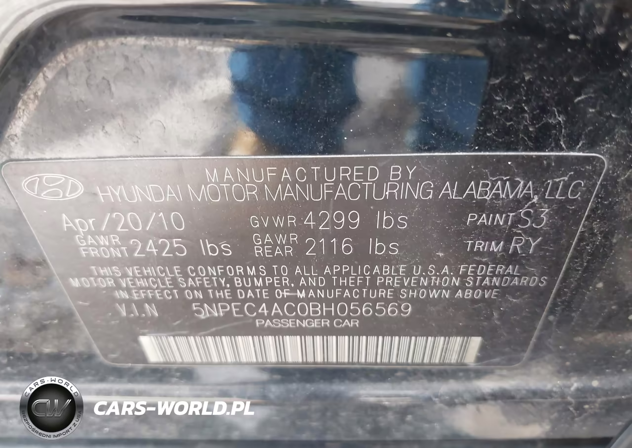 2011 Hyundai Sonata Se VIN:5NPEC4AC0BH056569 - 9