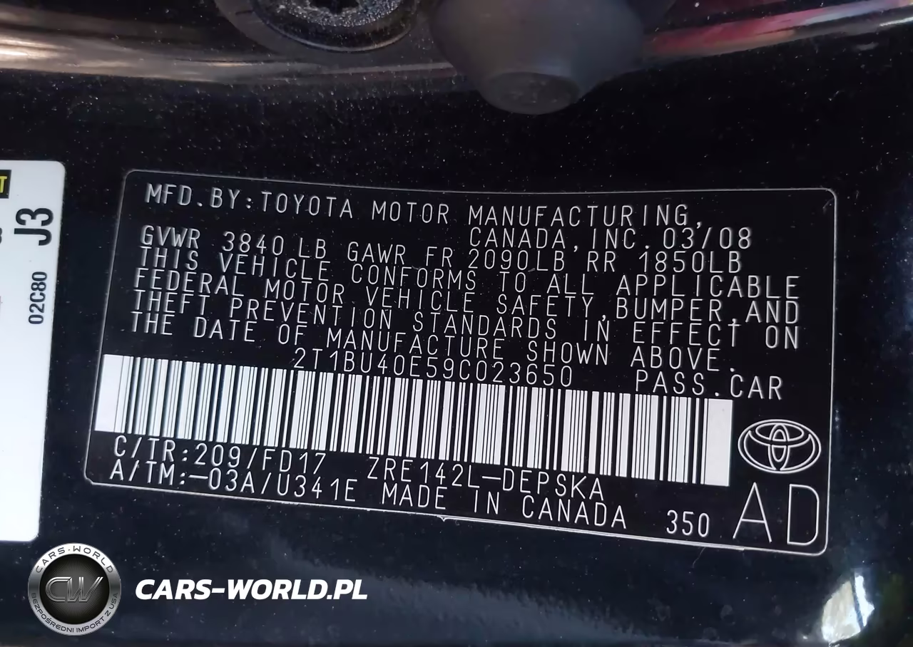 2009 Toyota Corolla S VIN:2T1BU40E59C023650 - 9