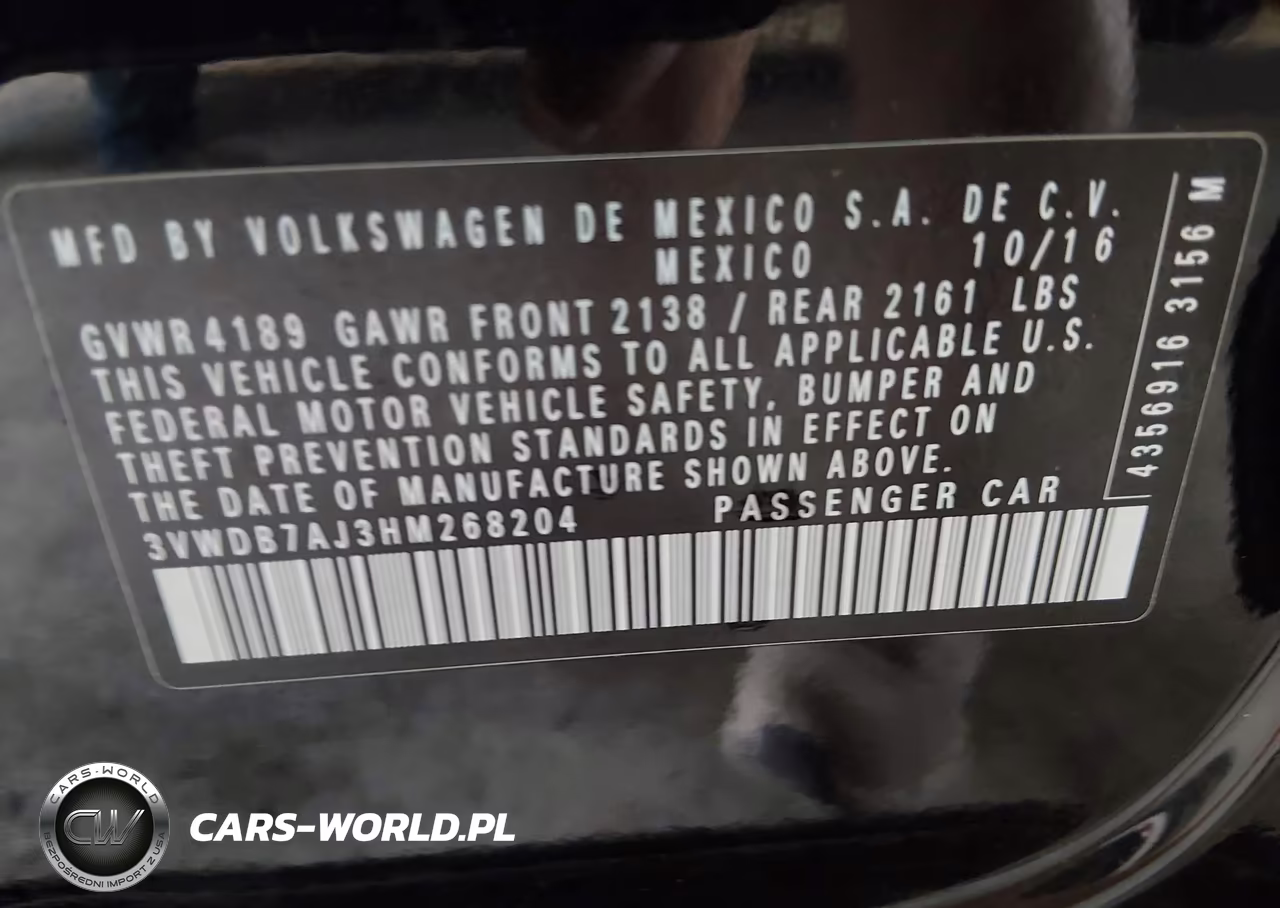 2017 Volkswagen Jetta 1.4T Se VIN:3VWDB7AJ3HM268204 - 9