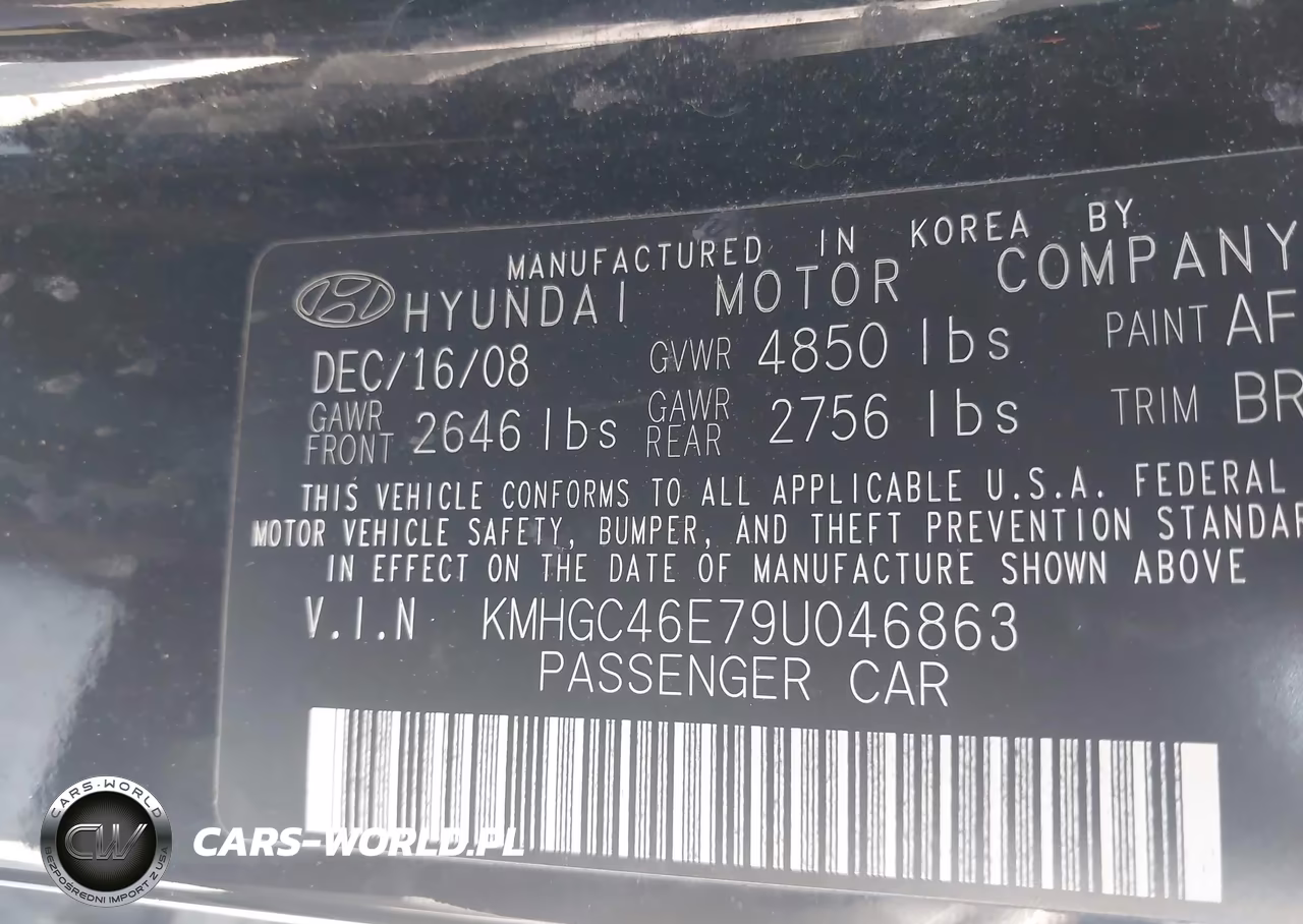 2009 Hyundai Genesis 3.8 VIN:KMHGC46E79U046863 - 9