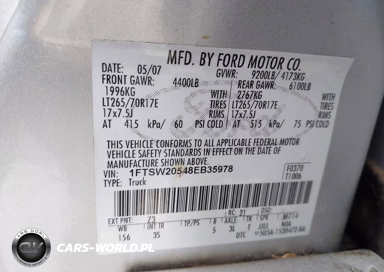 2008 Ford F-250 Xlt VIN:1FTSW20548EB35978 - 9
