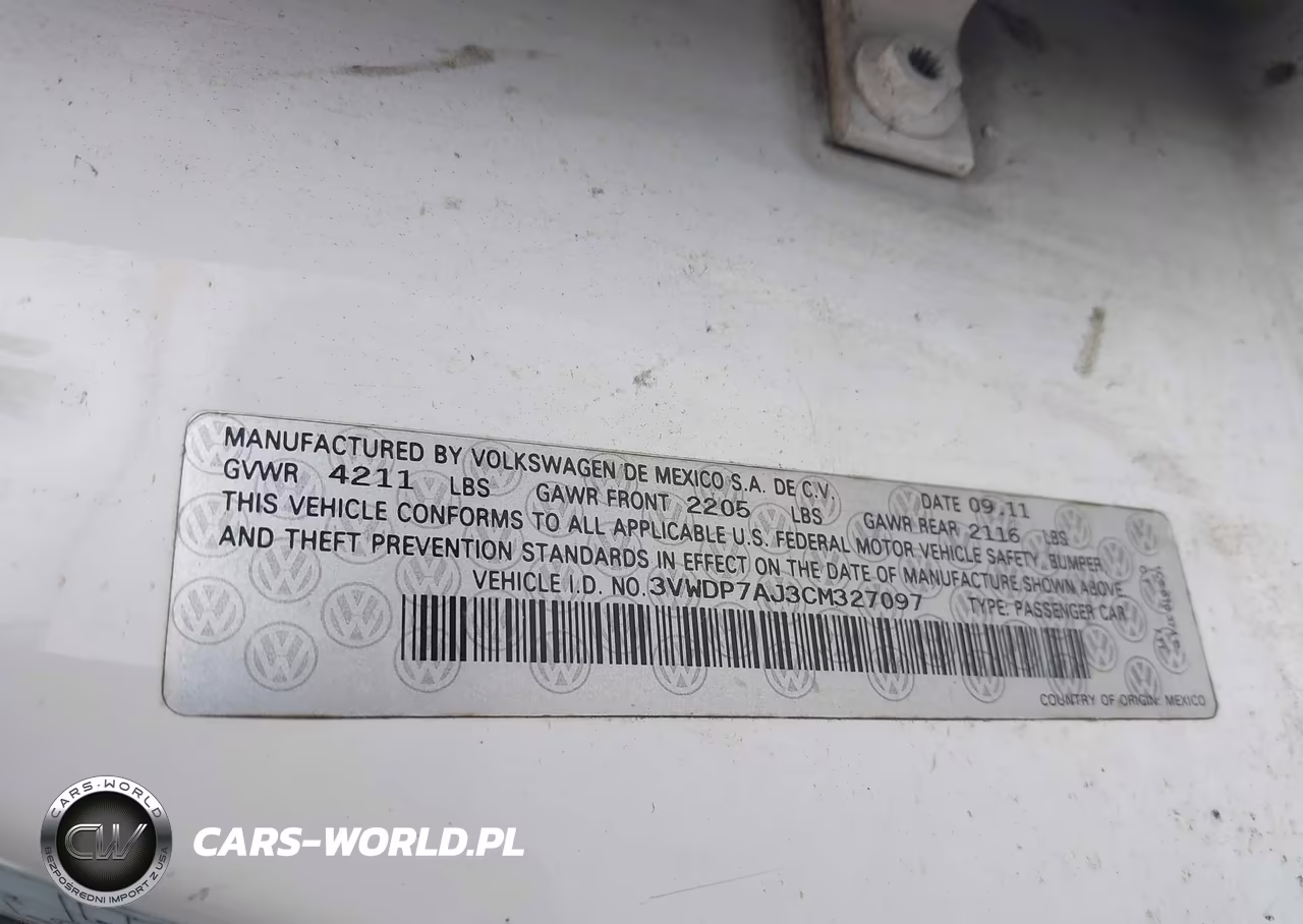 2012 Volkswagen Jetta 2.5L Se VIN:3VWDP7AJ3CM327097 - 9