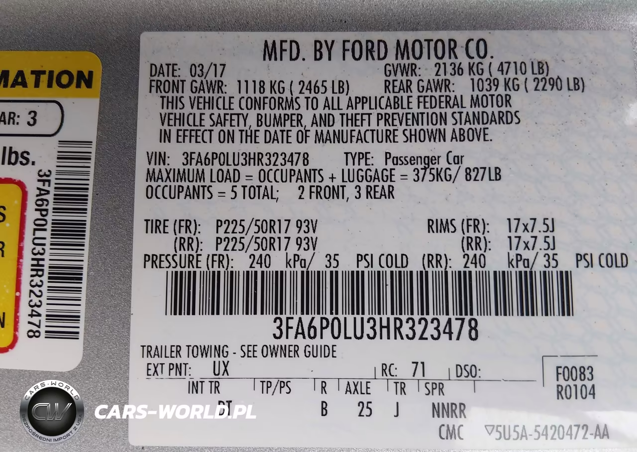2017 Ford Fusion Hybrid Se VIN:3FA6P0LU3HR323478 - 9