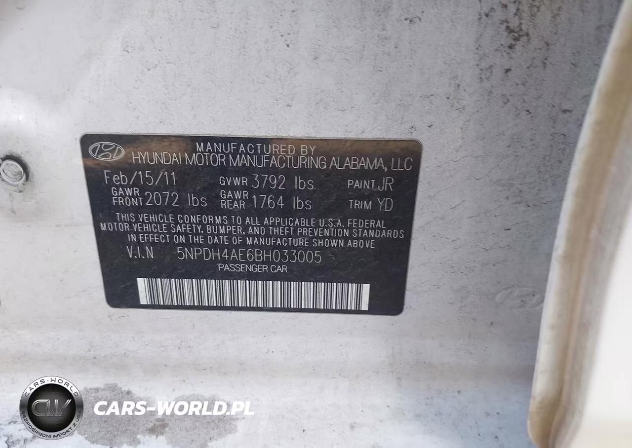 2011 Hyundai Elantra Gls VIN:5NPDH4AE6BH033005 - 9