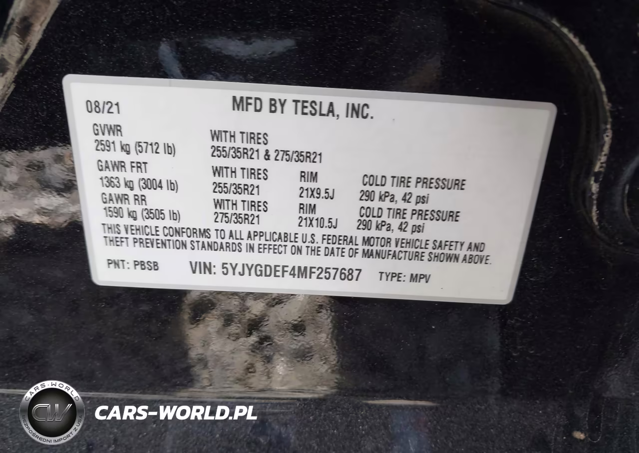 2021 Tesla Model Y Performance Dual Motor All-Wheel Drive VIN:5YJYGDEF4MF257687 - 9