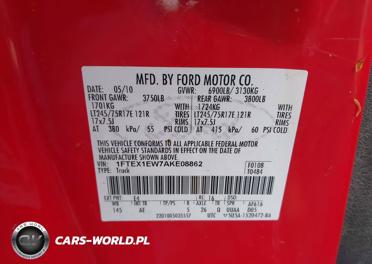 2010 Ford F-150 Stx-Xl VIN:1FTEX1EW7AKE08862 - 9
