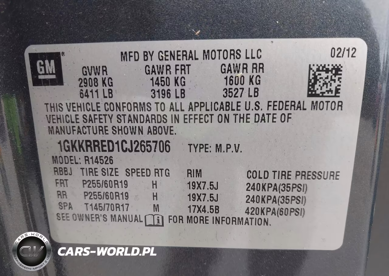 2012 GMC Acadia Slt-1 VIN:1GKKRRED1CJ265706 - 9